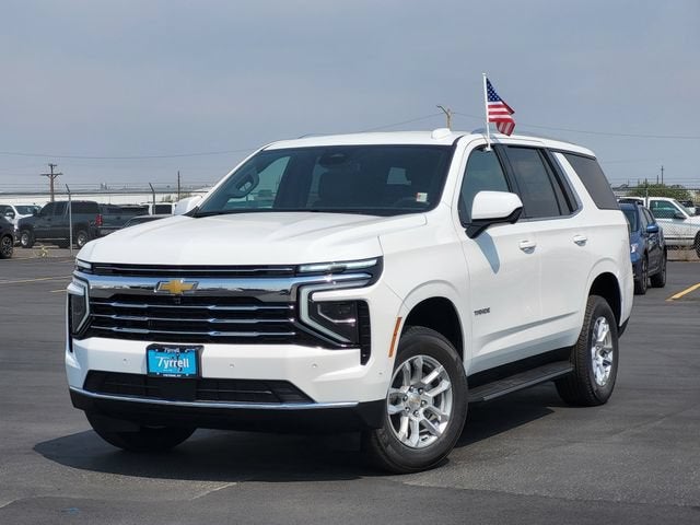 2026 Chevrolet Tahoe LT in Summit White — front three-quarter view