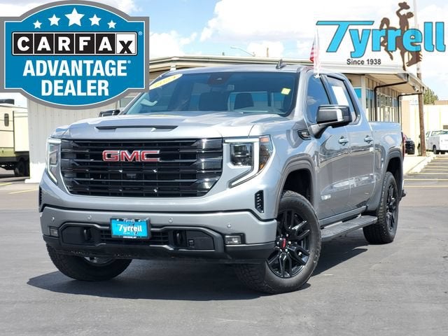2024 GMC Sierra 1500 Elevation in Sterling Metallic — front three-quarter view