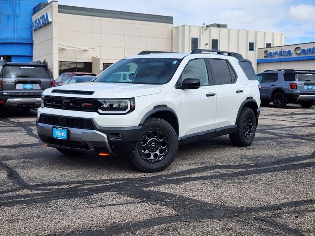 2026 Honda Passport TrailSport Blackout in Platinum White Pearl — front three-quarter view