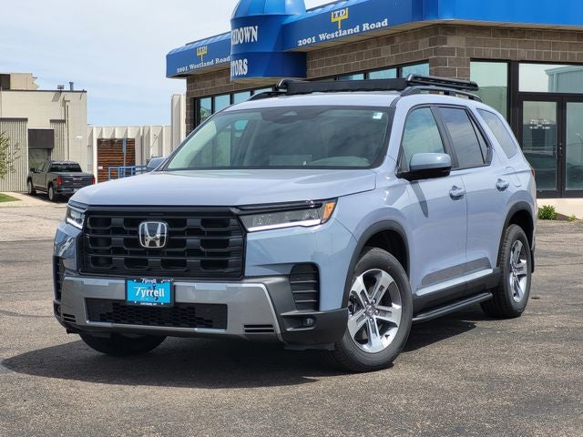 2026 Honda Pilot EX-L in Sonic Gray Pearl — front three-quarter view