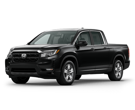 2026 Honda Ridgeline RTL in Crystal Black Pearl — front three-quarter view