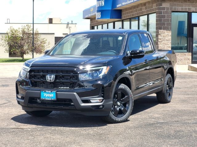 2026 Honda Ridgeline Black Edition in Crystal Black Pearl — front three-quarter view